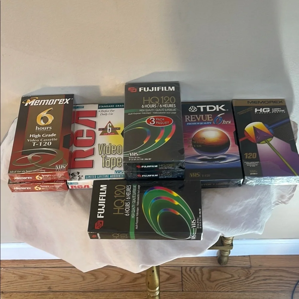 9 New VHS Tapes Lot Bundle Memorex RCA Fujifilm TDK High Grade Video Cassettes